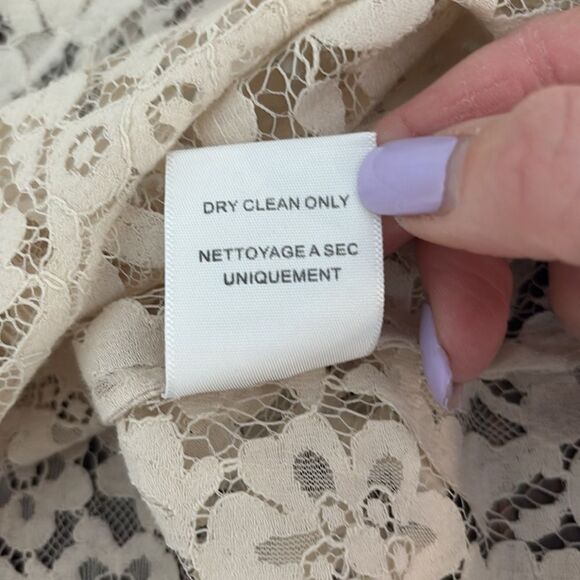 Joie Elvia Cream Lace 3/4 Sleeve Top Size XS - Picture 12 of 13